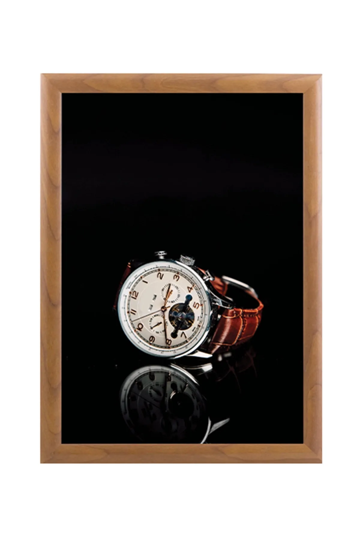 25 mm snap poster frame with a wood veneer finish on a white background